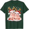 Funny Xmas Pig Lover Christmas Christmas Pig Reindeer Xmas T-Shirt - Dark Green