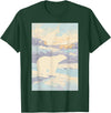 Polar Art Wildlife Nature Fan Club Ice Polar Bear Arctic Painting Wildlife Nature Lover Art Kids T-Shirt - Dark Green