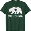 California Bear Souvenirs California State Flag Republic Of California T-Shirt - Dark Green