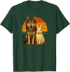Wolf Rabbit Retro Animal Friends T-Shirt in Dark Green