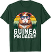 Retro 4th Of July Dad Father's Day Gifts Guinea Pig Daddy USA Flag Father's Day 4th Of July Retro T-Shirt - Dark Green