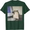 Cyber Hamster Meme Cringe Funny Animal Vintage Graphic Tee T-Shirt - Dark Green