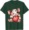 Kune Kune Pig Accessories & KuneKune Clothes Kune Kune Pig Heart Kunekune for Women Kune Kune Pig Girl T-Shirt - Dark Green
