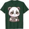 Cute Sad Panda Designs Sad Panda Bear Animal T-Shirt - Dark Green
