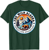 Hiking Glacier Bear and Alaska Frontier Apparel Glacier Mountain Landscape and Alaskan Bear Wildlife T-Shirt - Dark Green
