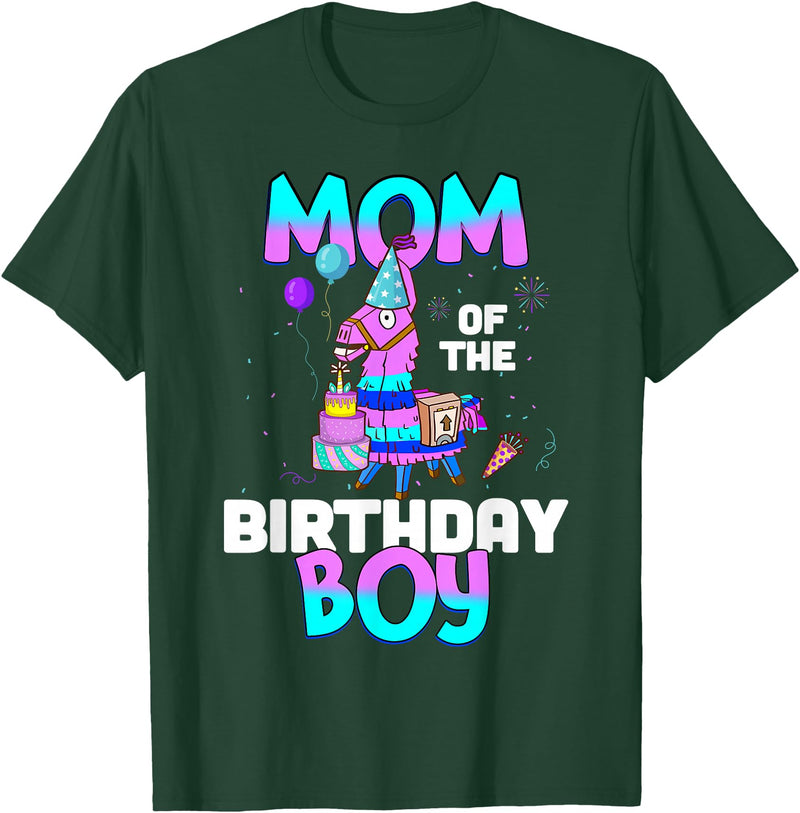 Llama Boys Kids Lovers Creations Llama Mom Shirt - Birthday Boy’s Cute Matching Party Outfit T-Shirt - Dark Green