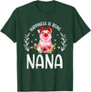 Mother's Day Matching Family Happiness Is Being A Nana Cute Pig T-Shirt - Dark Green