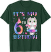 It's My 6th Birthday Bunny Rabbit 6 Years Old Boy Girl T-Shirt in Dark Green