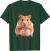 Funny Hamster with Thumbs Up T-Shirt - Dark Green
