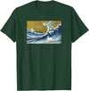 Funny Retro Vintage Surfing a Great Wave Pet Rabbit Lover Hoodie in Dark Green