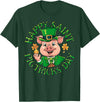 Funny Saint Patricks Day Happy Saint Pigtricks Day St Patricks Pig Leprechaun Funny T-Shirt - Dark Green