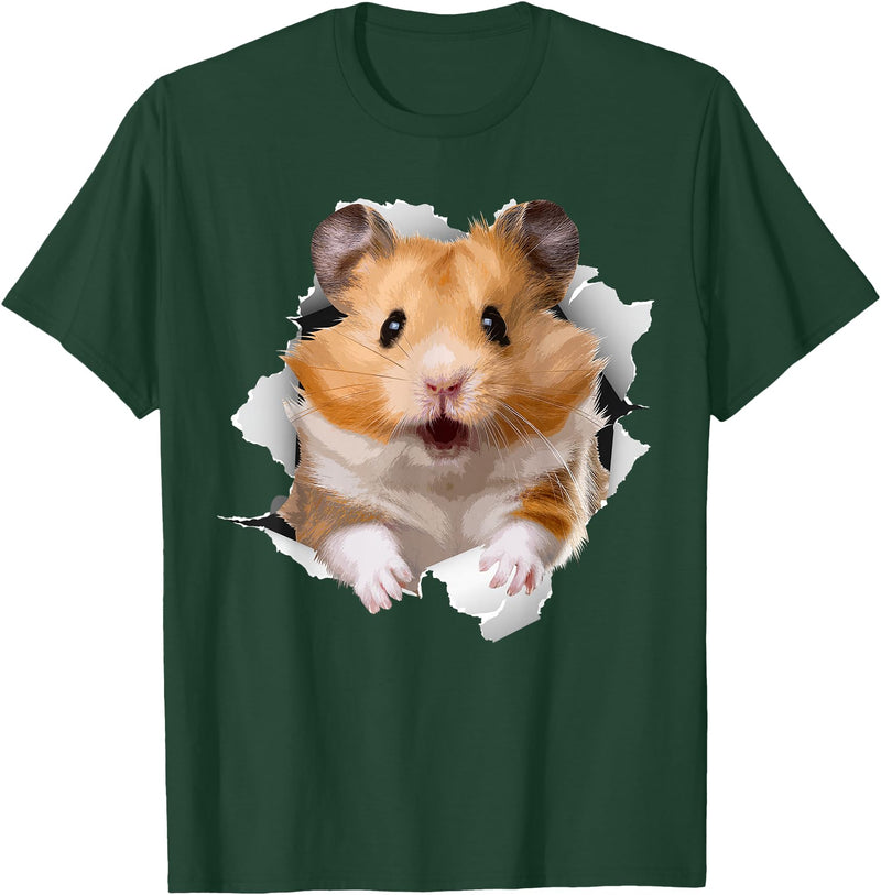 Cute Hamster Design for Men Women Kids Animal Hamster Lovers T-Shirt - Dark Green