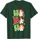 Cute Cavy Guinea Pig Clothes Accessories Piggie Santa Christmas Guinea Pig Lover Owner Stuff Piggy Cavy T-Shirt - Dark Green