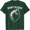 Miftees Grumpy Old Man Club Grumpy Old Bear T-Shirt - Dark Green