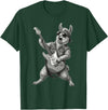 Rock Guitar Llama Stuff Accessories & Gifts Llama Playing Guitar Rock & Roll Llamas Alpaca Rocker Music T-Shirt - Dark Green
