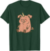 Funny Pig Outfit Unicorn Pig Costume for Funny Pigs and Unicorns Lovers T-Shirt - Dark Green