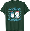 Kawaii Christmas Cheer Cute Holiday Animal Tees Cute Penguin and Polar Bear Winter Wonderland Christmas Kids T-Shirt - Dark Green