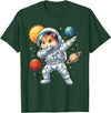 Hamster Astronaut Dabbing Funny Space Animal for Kids T-Shirt - Dark Green