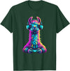 Llama Gamer Lovers Animal Men Women Kids Llama Gaming Animal Video Games Funny Llama T-Shirt - Dark Green