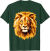 LionTeez Lion T-Shirt Brown Lion Tee T-Shirt - Dark Green