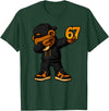 Funny Hip Hop Teddy Bear Six Seven Meme Designs Dabbing Teddy Bear 67 Meme Funny Brainrot Hip Hop Kids Boys T-Shirt - Dark Green