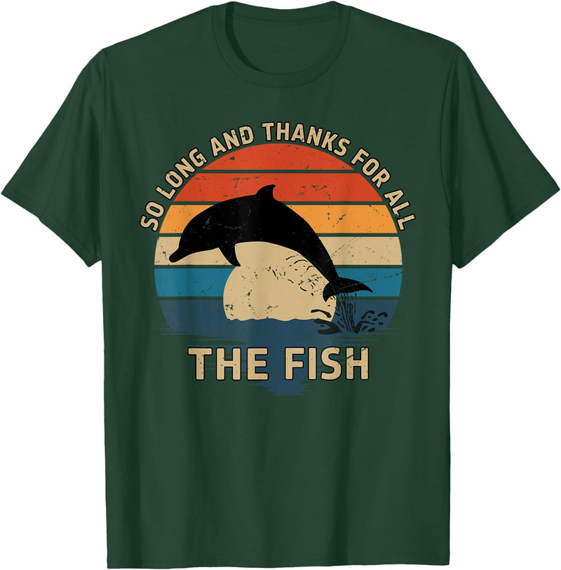 So Long And Thanks For All The Fish Vintage T-Shirt - Dark Green