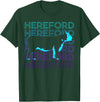 Hereford Gifts Hereford Cattle Hereford Cow Farmer Retro T-Shirt - Dark Green