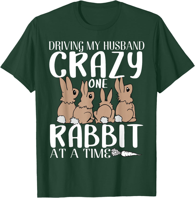 Funny Rabbits Gift Crazy Rabbit Lovers One Rabbit T-Shirt in Dark Green