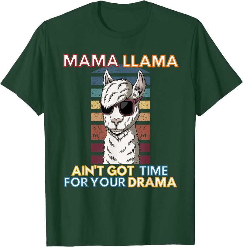 Mama Llama Designs Mama Llama Mom Funny Saying Cute Design For Men Women Kids T-Shirt - Dark Green