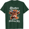 Brother Highland Cow Birthday Girl Brother Of The Birthday Girl Highland Cow Farm Family T-Shirt - Dark Green