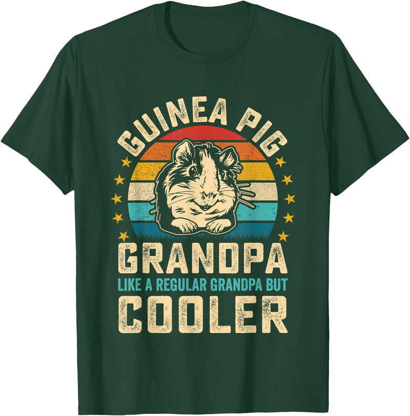 Guinea Pig Pet Rodent Fur Veterinary Care Rodent Guinea Pig grandpa like a Regular grandpa but Cooler T-Shirt - Dark Green