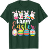 Happy Easter 2026 Cute Bunny Rabbit Easter Day Women Girls T-Shirt in Dark Green