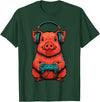 Magical and Funny Pig Farmer Gifts Gamer Pig Gaming T-Shirt - Dark Green
