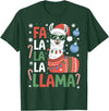 Festive Animal Christmas Funny FA La La La Llama Christmas Holiday Animal Design T-Shirt - Dark Green