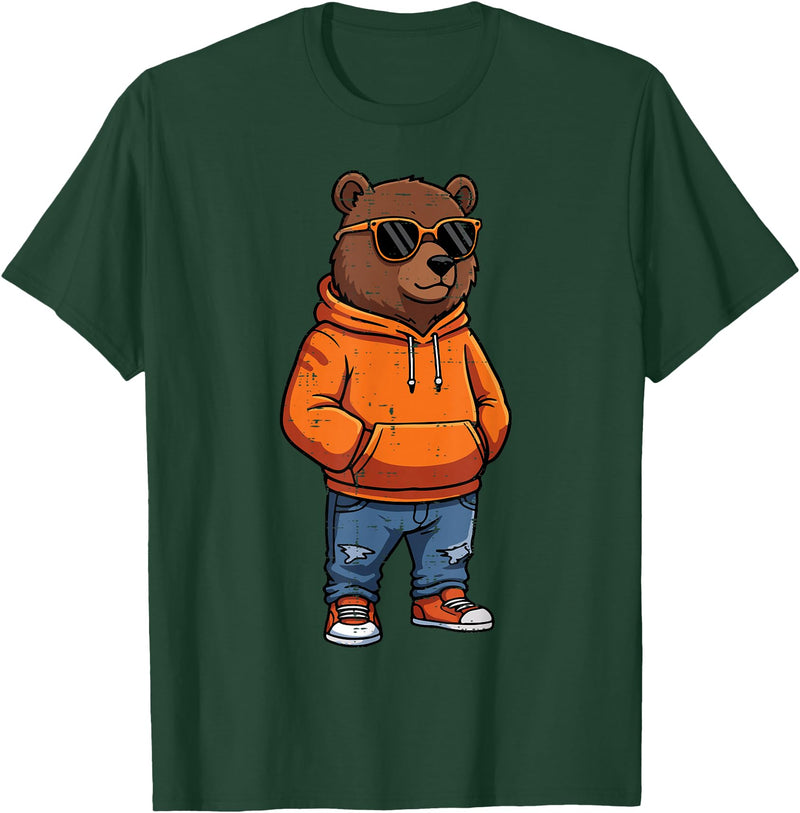Bear Shirts For Men Women Kids Gifts Cool Bear Sunglasses Men Women Kids Boys Girls Youth Teen T-Shirt - Dark Green