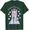 Cute Bingo Caller Activity Staff Gear Official Bingo Caller Llama Funny Activity Director Alpaca T-Shirt - Dark Green