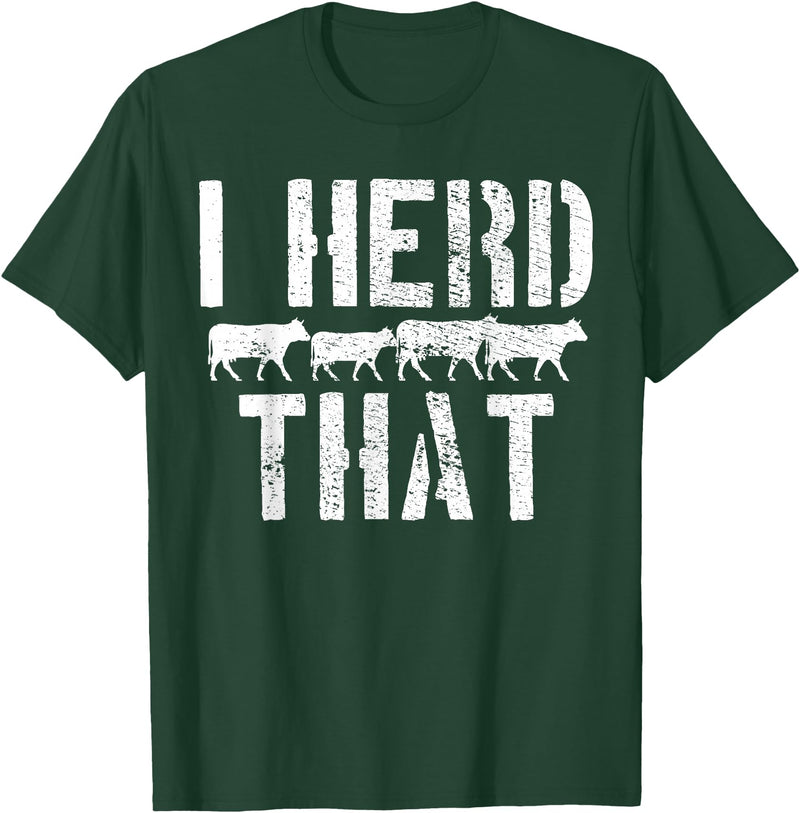 Daneisyista Vintage Cow Beef Butcher Farmer Gift T-Shirt - Dark Green
