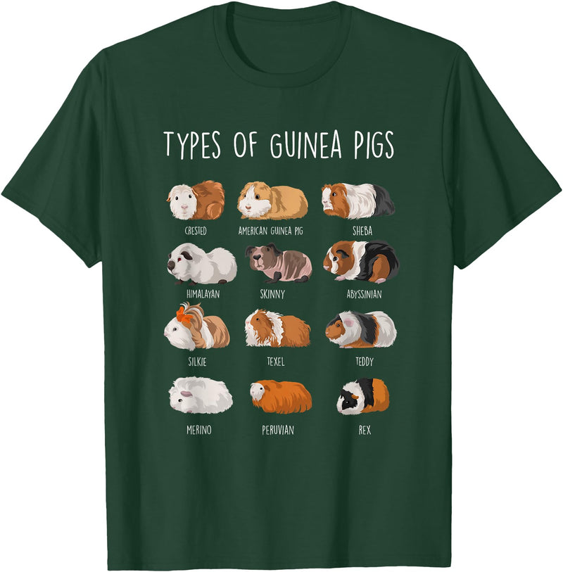 Funny Guinea Pig Sayings Design Shop Guinea Pig Types Of Guinea Pigs T-Shirt - Dark Green