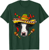 Wowsome! Cinco de Mayo Cow Mexican Lover Sombrero Cow T-Shirt - Dark Green