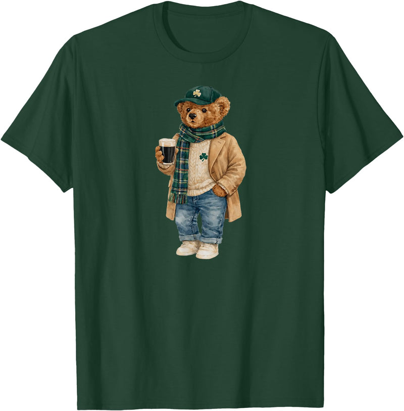 Lucky Teddy Bear St Patricks Day Irish t -shir t Lucky Teddy Bear St Patricks Day Irish T-Shirt - Dark Green