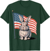 Rabbit USA Flag Easter T-Shirt in Dark Green