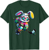 Happy Easter Bunny Hockey Rabbit Men Women Kid T-Shirt in Dark Green