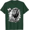 Passion For Sports Style Lion Playing Soccer Sports Team Animal T-Shirt - Dark Green
