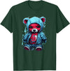 Teddy Bear Hoodie Street Style Urban Art Teddy Bear Hoodie Cool Street Style T-Shirt - Dark Green