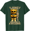June 1971 55th Birthday Gifts for Men Women 55 Year Old June 1971 Teddy Bear 55th Birthday Men Women T-Shirt - Dark Green