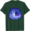 Enchanting Bunny in Candy Cave Fantasy World T-Shirt in Dark Green