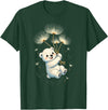 Blueberry Clothing Baby Polar Bear Floating On Dandelion Seeds T-Shirt - Dark Green
