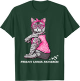 Nad-In October We Wear Pink Funny Cat Pink Ribbon In October We Wear Pink Breast Cancer T-Shirt