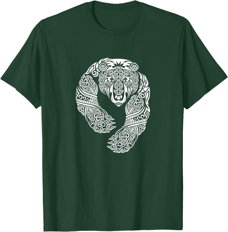 CELTIC KNOTWORK TRIBAL TATTOO BEAR TEES CELTIC KNOTWORK TRIBAL TATTOO BEAR T-SHIRT T-Shirt - Dark Green