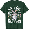 Bunny Art for Women Girls Mom Rabbit Hare Easter Bunny T-Shirt in Dark Green